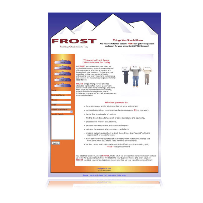 Front Range website design - frost